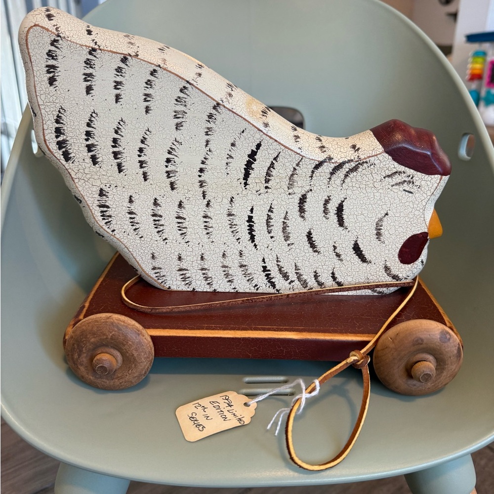 NWT Gerald E. Henn Workshop - 1994 Henrietta Folk Art Wooden Pull Toy